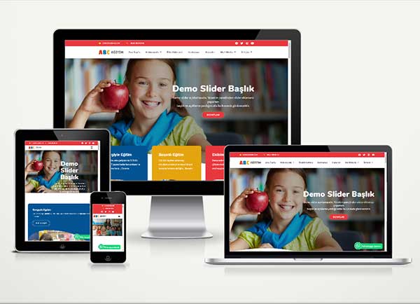 Çocuk Bakım Merkezi Web Sitesi Kreş Ana Okulu İnternet Sitesi Hazır Web Paketi Teknovadi Kindergarten