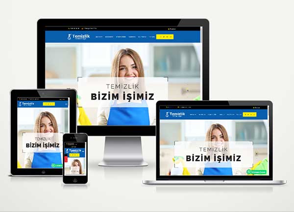 Temizlik Şirketi Sitesi Hazır Web Paketi clean